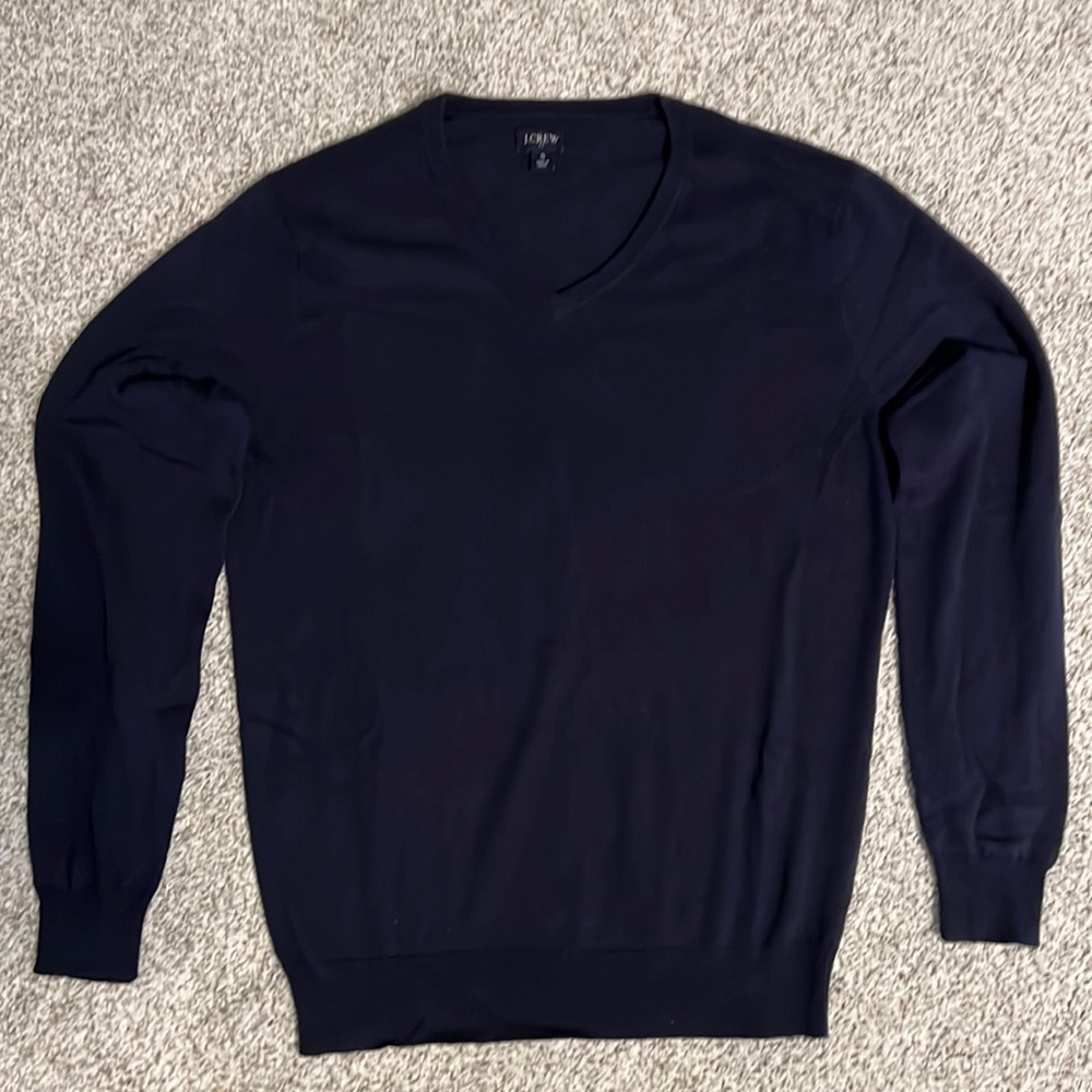 J. Crew Men’s Navy V-Neck Sweater in Slim Fit New W/Out Tags